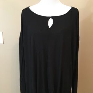 NWT Daisy Fuentes Knit Long Sleeve Top Black